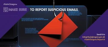 Make sure to report suspicious emails banner