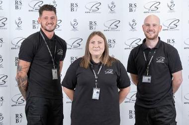 Left to right - Marc McMahon (Electrician) Stephanie Wright  (Painter and Decorator) Kieran McKenna (Electrician)