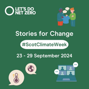 Stories for change - Scot climate week 2024 promotional banner