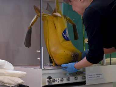 Banana boots on display at People's Palace