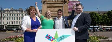 Councillor MacDonlad joined at launch in George Square