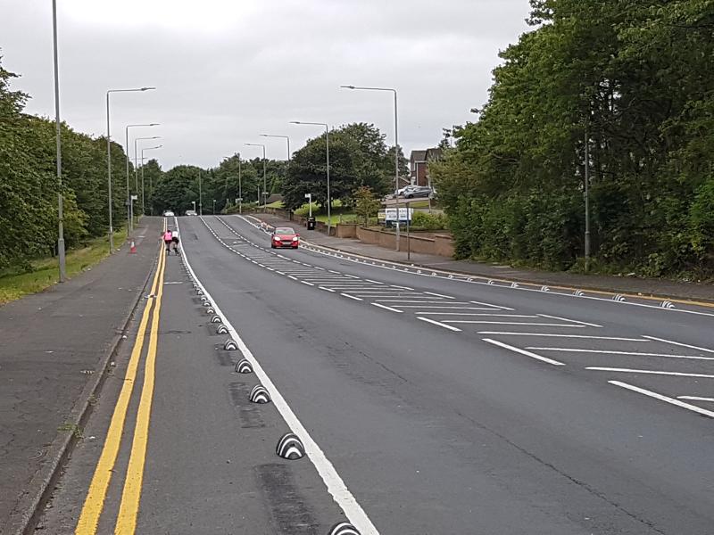 Cumbernauld Rd complete cycle lane 3 