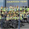 Group shot litter pick Hampden Park