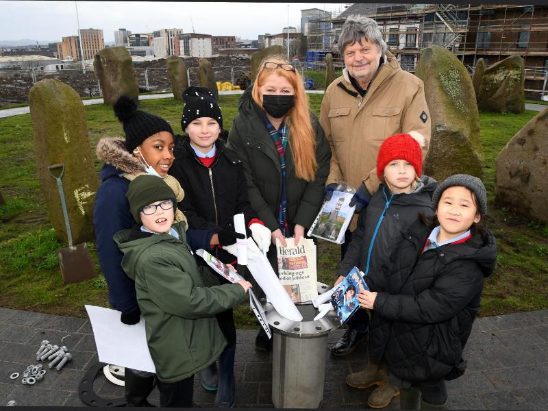 Historic day for Sighthill as time capsules buried at stone circle 